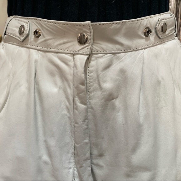 Genuine leather pants, soft and durable…white cowhide leather lined in taffeta! - Picture 3 of 7